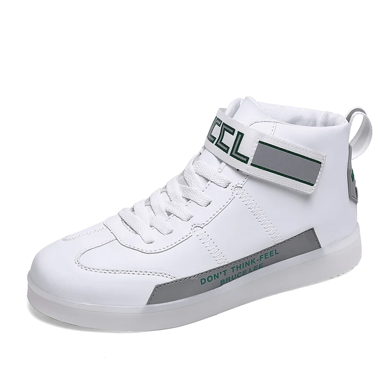 Fashion Lovers USB Charge LED Luminous Lamp Shoes Women 1 Sneakers Girls Boys Skateboarding Shoes night Kids Ghost Step - Цвет: silverWhite