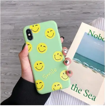

Summer Flower Girl Cases For Phone 8 7 Plus 6 6S Ultra Thin Heart Smiley Face Soft TPU Case Cover For Phone X XS MAX XR Coque