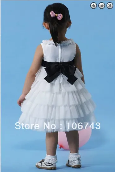 free shipping customized hot white short Sleeveless flower girl dress for wedding gowns kids princess dress size for girls