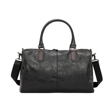 Мужская черная сумка дорожная сумка водонепроницаемая кожаная большая Вместительная дорожная посылка многофункциональная Повседневная сумка через плечо