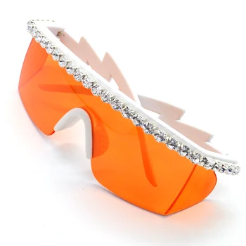 

Zaolihu Diamond Trendy Women Goggles Oversize Orange Lens Sports Eyewear UV400 Men Sun Glasses Driving Eyeglasses Winter Eyewear