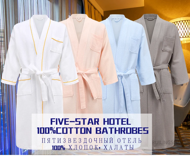 5 Star Hotel 100% Cotton Men Kimono Bathrobe Plus Size Towel Bath Robe Mens Waffle Robes for Women Long Dressing Gown Sleepwear checkered pajama pants