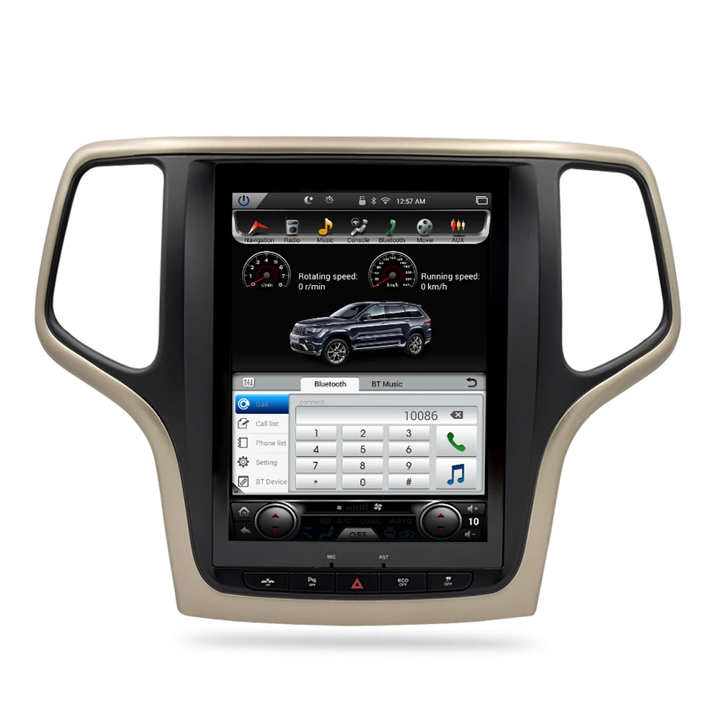 Best 10.4Vertical Screen Android 7.1 Car DVD GPS Glonass Navigation Radio Player for Jeep Grand Cherokee 2013-2016 RAM 2GB 32G Stereo 4