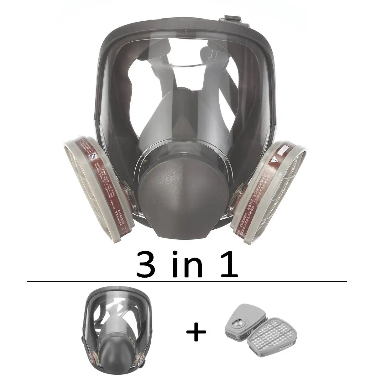 3/7 в 1 3 Интерфейс 6800 маска комбинация 6001 фильтр с хлопковый фильтр коробка полная лицевая часть респиратор противогаз - Цвет: 3 in 1 Set