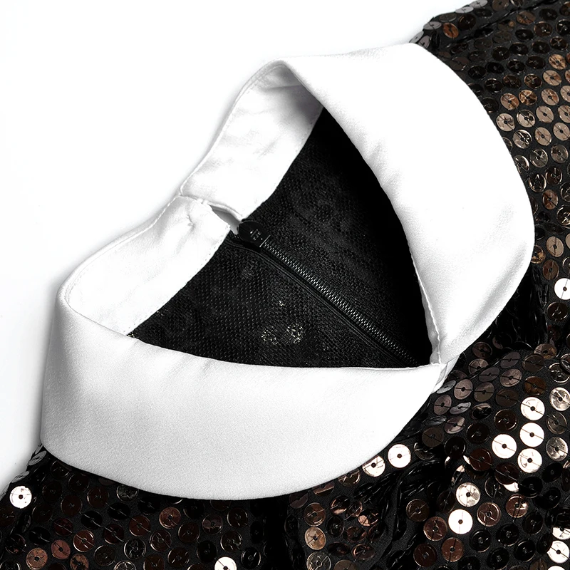 Lapel Chalaza Sleeveless Jacket Income Pocket Hip. Split Joint Overskirt Paillette Suit 2020 Autumn | Женская одежда