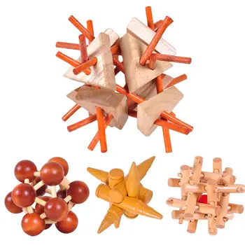 

Luban Lock Wooden Puzzle Games Wooden Brain Teaser Jigsaw Puzzles Gift For Kids Adults Hexagonal Multi Type Fun Toy
