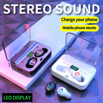 

Wireless Headphones TWS Bluetooth Earphone 8D True Stereo Touch Earbuds Noise Cancelling Touch Music Headset With Mic for Phone