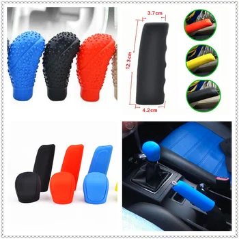 

1set Car rubber Shift Gear Knob Cover Handbrake Skin Protector for Fiat Croma Linea Ulysse Oltre 600 1200 520 20-30 16-20