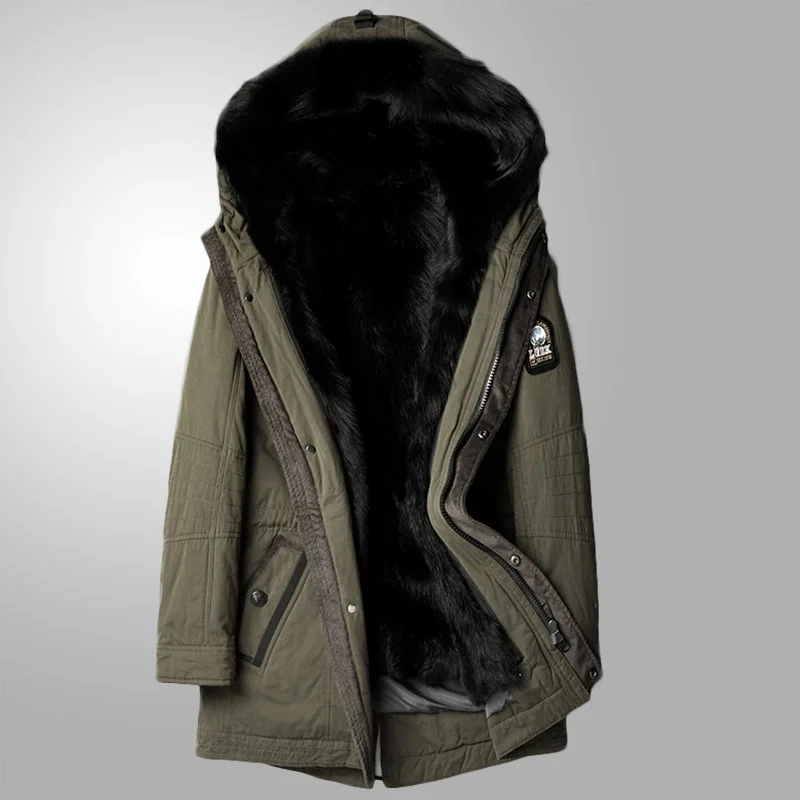 

Real Coat Winter Jacket Natural Rabbit Fur Liner Parka Men Warm Parkas Fashion Mens Jackets Chaqueta Hombre 1125 YY342