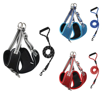 

New Spot Medium And Large Dog Pet Chest Strap Pet Leash Dog Collar Alaska Traction Rope Set Fashion Camouflage Pattern
