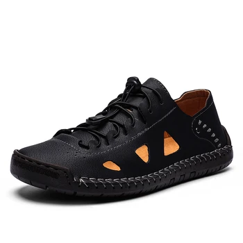 

New Leather Men Casual Shoes Breathable Loafers Moccasins Male High Quality Comfortable Soft Flats Driving Footwear Big Size 48