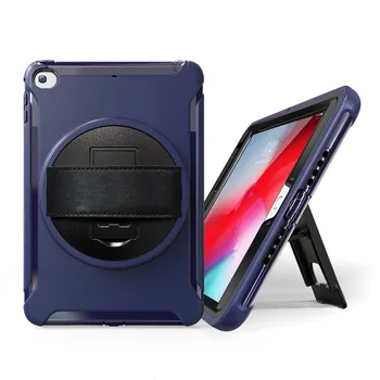 

Case Kickstand for iPad Mini 4/5 with Heavy Duty Shockproof Armor Hard Cover Hand Strap with 3 Layer Full-body Protection