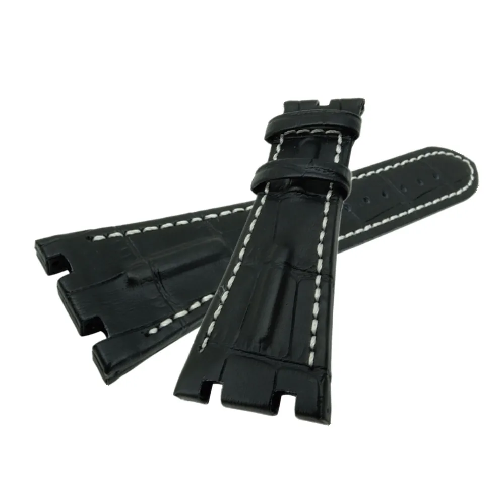 Watch band For AP straps 28mm 100% Genuine Leather Handmade Watch Band Strap with steel deployment buckle DIY Replace