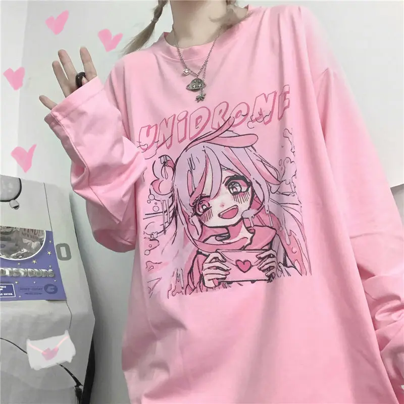 Pink Anime Girl Tee - 12 - Kawaii Mix