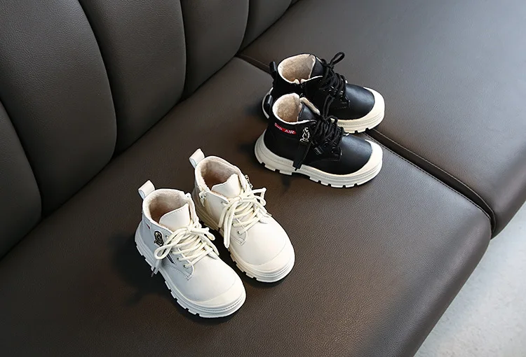 Ботинки martin; детские зимние кожаные плюшевые ботинки для девочек и мальчиков; Повседневная прогулочная обувь для отдыха; Уличная обувь для малышей; короткие ботинки
