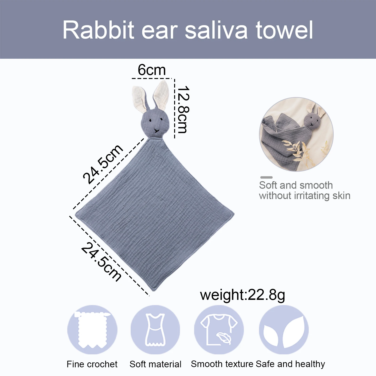 Newborn Baby Sleeping Dolls Soft Towel Baby Facecloth Bath Towel Kids Fashion Sleep Toy Soothe Appease Bunny Children Bib