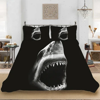 

3D HD Print Comforter Concise Shark Luxury Bedding set Bedclothes Include Duvet Cover Pillowcase Print Home Textile Bed Linens