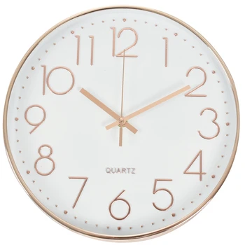 

Modern Wall Clock,12 Inch Large Decorative Universal Silent Indoor Quartz Round Wall Clock Non-ticking for Living Room Office Ki