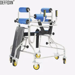 6 Wheels Child Walking Aid Hemiplegia Standing Training Walker Aluminum Alloy Rehabilitative Rollator Kids Walk Support Chair
