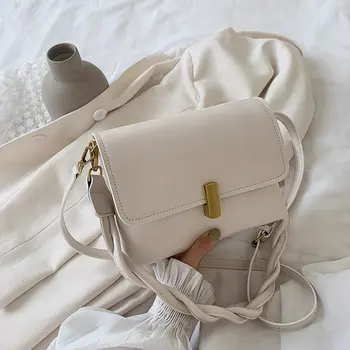 

Solid Color PU Leather Sac A Main Femme Crossbody Bags For Women 2020 Summer Small Shoulder Handbags Female Chain Bag