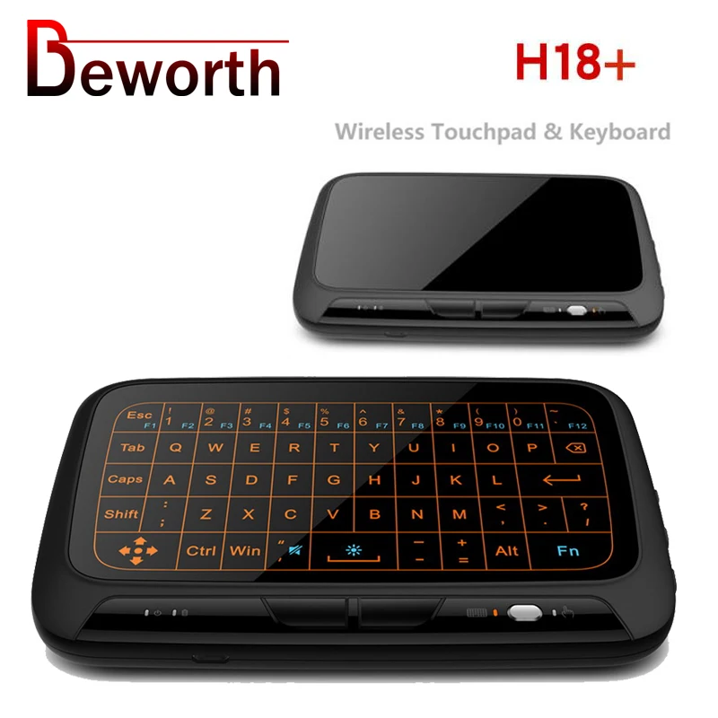Беспроводная мини клавиатура H18 + 2 4 ГГц QWERTY тачпад мышь Usb подсветка Air Mouse