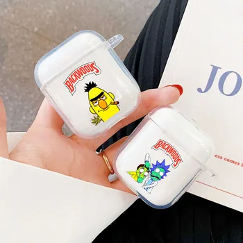 

hot rick and morty backwoods Cigars Cartoon Earphone Case for Aipods 1 2 Soft silicone Cover for Blutooth Earphone Airpods box