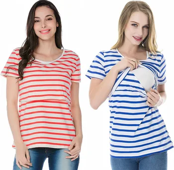 

Women Maternity Short Sleeve Mom Nursing Baby Vest Pregnancy Breastfeeding Tops clothes for pregnant women shirt