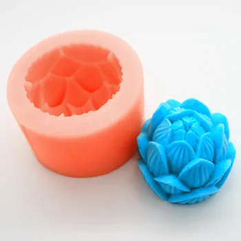 

3D Lotus Silicone Candle Molds Soap Mold Silicone Mold for Candle Making Decorating Gypsum Resin Craft Mould