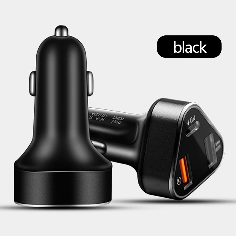 Двойной USB адаптер для автомобильного прикуривателя 12V type-C Автомобильная розетка Быстрая зарядка сплиттер костюм для смартфонов/планшетов/КПК/MP3/MP4/psp - Название цвета: 1x Car Charge Black