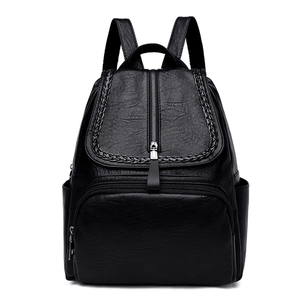 

Backpack Women Leather 2020 New Arrivals Solid Tassel Zipper Bags For Female Ladies Travel Bag Mochilas Feminina #Zer