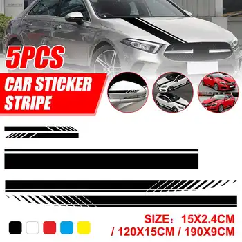 

5pcs Car-styling Sticker Side Stripes Car Body Racing Side Door Long Stripe Vinyl Decal Stickers Universal