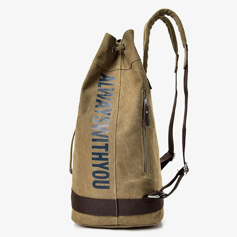 Mochila de lona, mochila casual, mochila escolar para hombres y mujeres, al  aire libre, ciclismo, senderismo, viajes, portátil, caqui, negro, Caqui