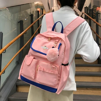 

Backpack Women Backpack Solid Color Women Shoulder Bag Fashion School Bag for Teenage Girl Large Backpacks Travel Bag Mochila