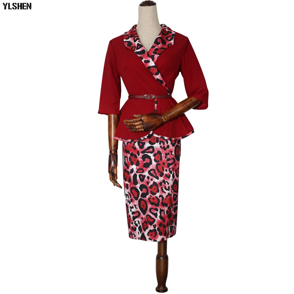 Африканский комплект с юбкой, платья для женщин, принт Дашики, африканская Анкара, Африканское платье, одежда для бассейна Riche Robe Boubou Africaine femme 2 - Цвет: Wine red