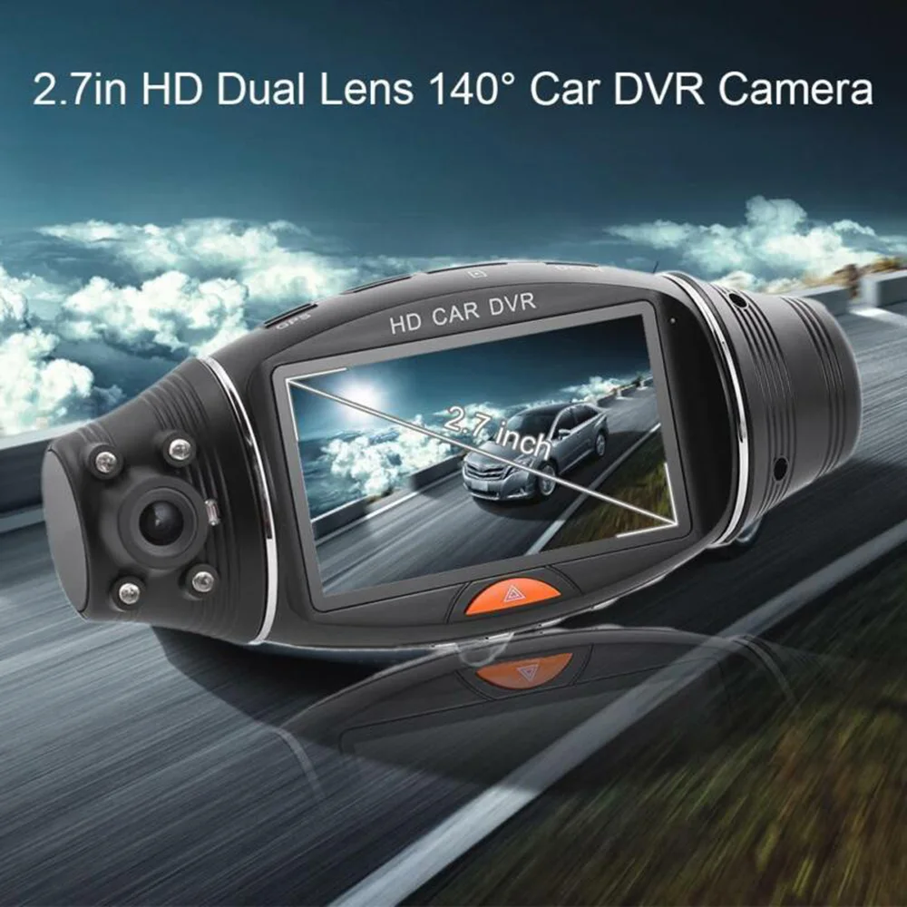 

Dual Lens GPS Camera HD Car DVR Driving Video Recorder G-Sensor W/ Night Vision Wide Angle Driving Recorder Dash Cam Dual Lens C