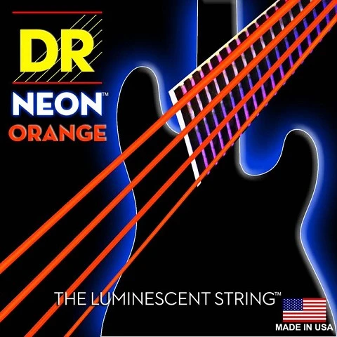 DR K3 Hi def Arancione Neon Luminescente Corde per Chitarra basso, luce 40  100 o Medio 45 105 o 5 strings 45 125|guitar strings|bass guitar  stringsguitar bass strings - AliExpress