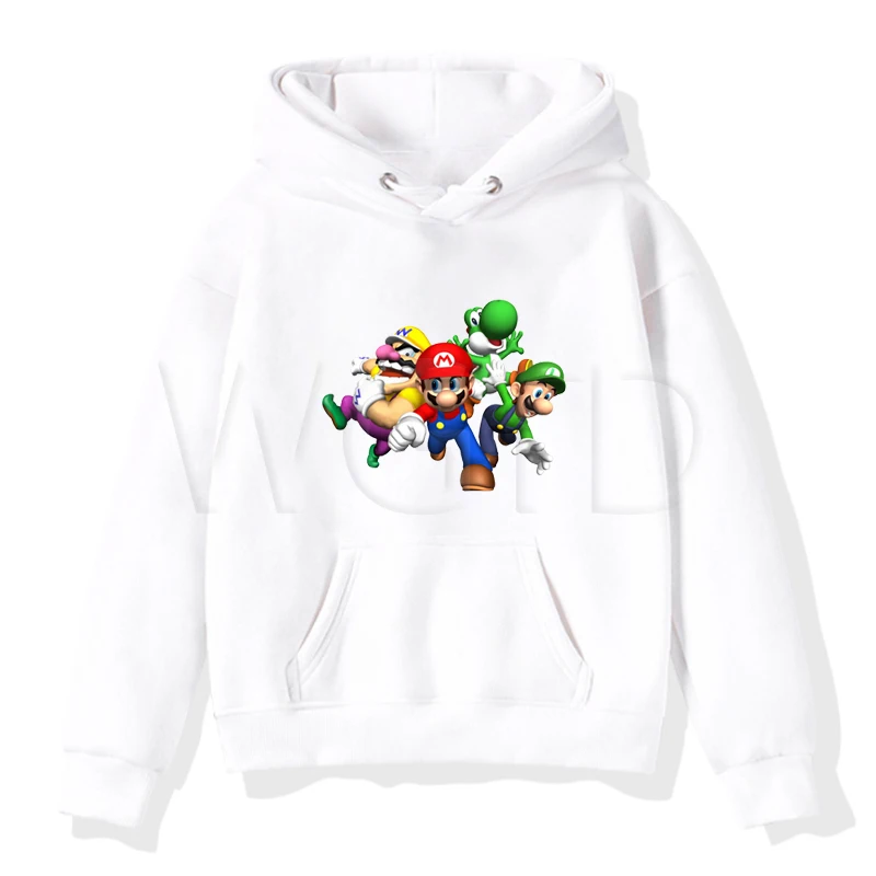 

Girls Boys Hoodies New Mario Printed Hooded Coat Outwear Jackets Kids Clothing Toddler Baby Sweatshirts Winter Long Sleeve Tops