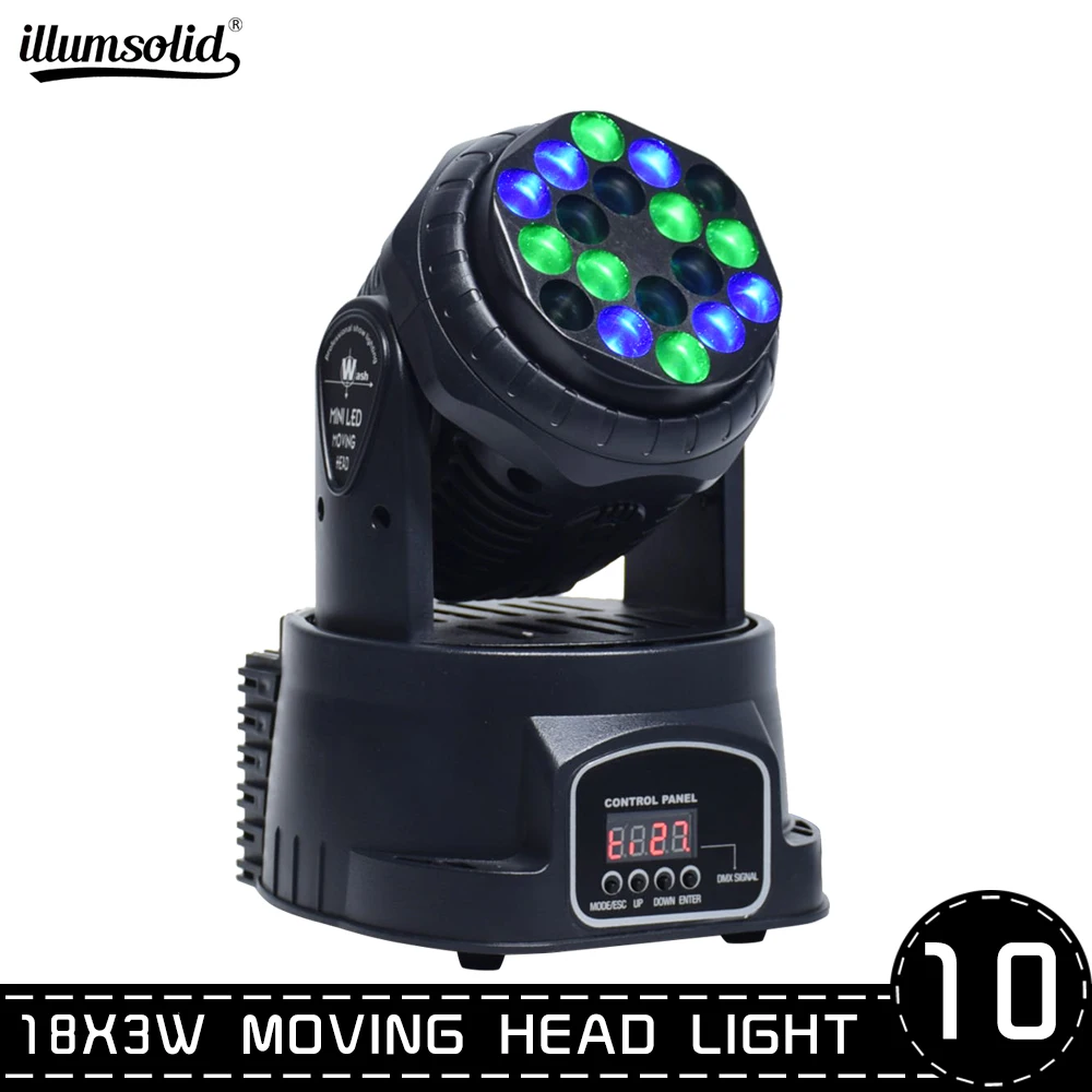 

Lyre18x3w RGB LED Beam DMX stage moving head lights for dj Christmas ,Ballroom, Concert,TV architectural 10pcs/lot
