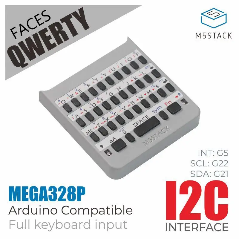 M5Stack Official M5 FACES QWERTY Panel Full-Featured Keyboard with MEGA328 Processor I2C ESP32 Development Extension Board afbeelding