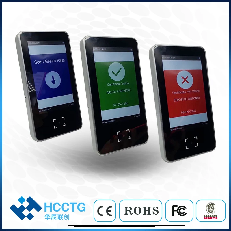 

EU Green Pass Italy Green Pass Barcode Reader Voice Output 2.4GHz WIFI 2D Barcode Scanner HS-600
