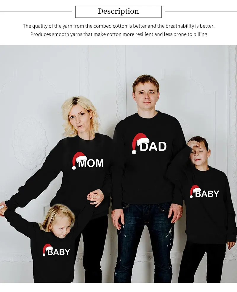 Одинаковые комплекты для папы, мамы и ребенка Рождественская шапка для папы, мамы и сына модные зимние толстовки футболка