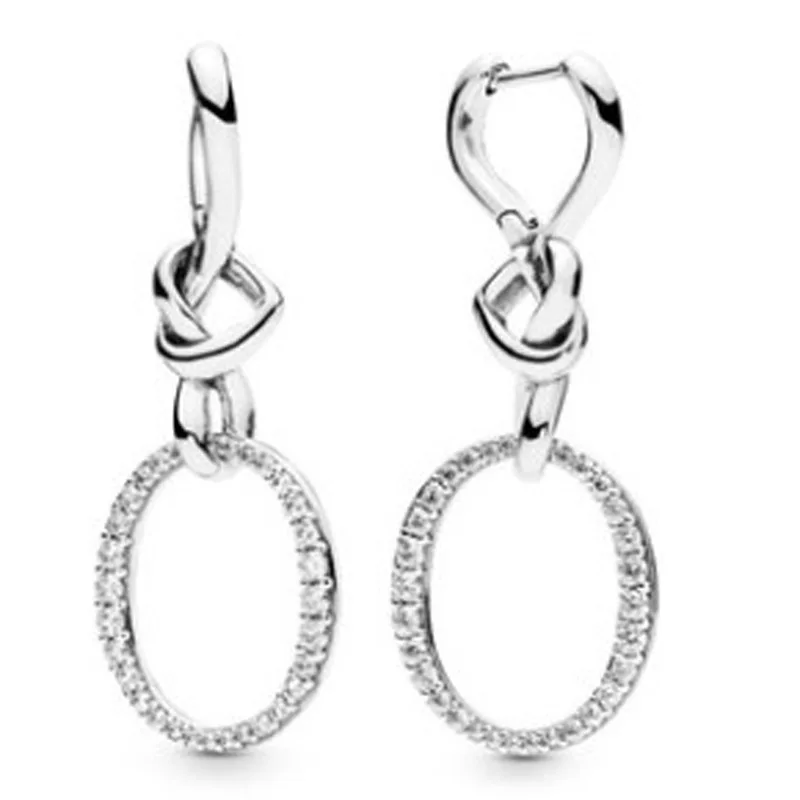 

Original 925 Sterling Silver Heart Interweaved Fashion Earrings For Pan Earring Women Gift Jewelry