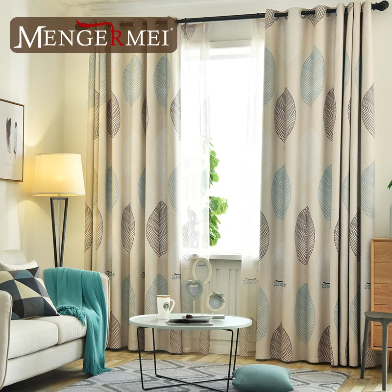 

MENGERMEI Maple Leaf Curtain For Living Dining Room Bedroom Blackout Tulle Curtain Blind Modern European Curtains 213