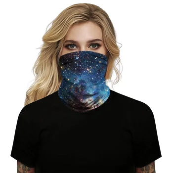 

Printed Half Mask Removable Fishing Scarf Outdoor Sport Cycling Bandanas Camping Hiking Star Digital Print Breathable Face Cover