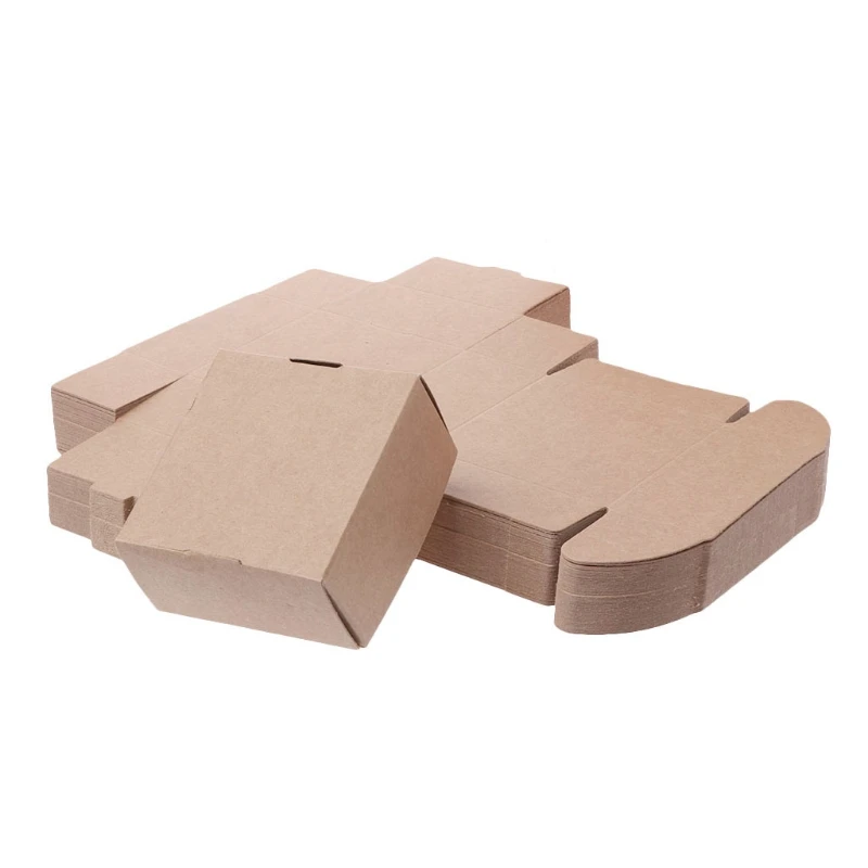 

50Pcs Brown Kraft Paper Box for Party Gift Wedding Favors Candy Jewelry Packing E65B