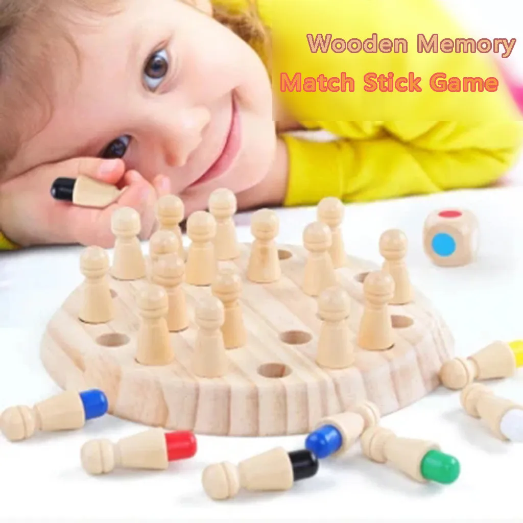 Детская Деревянная шахматная игра с памятью, забавная настольная игра с блоком, детская интеллектуальная игра IQ, логическая игра