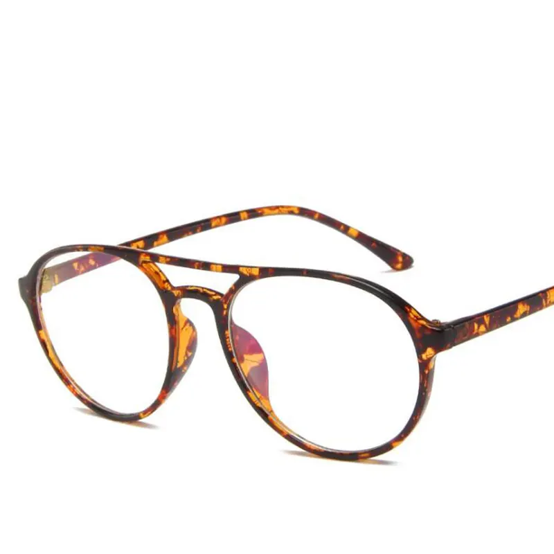 leopard HOTOCHKI, новые очки с двойным мостом, высокое качество, унисекс, оправа для очков, элегантные солнцезащитные очки, компьютерные оправы для очков, oculos - Цвет оправы: leopard