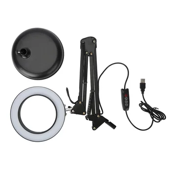 

Nails Accessoires Manicure Machine Desktop LED Magnifier Nail Salon 5X Magnifying Eyeliner Manicure Tattoo