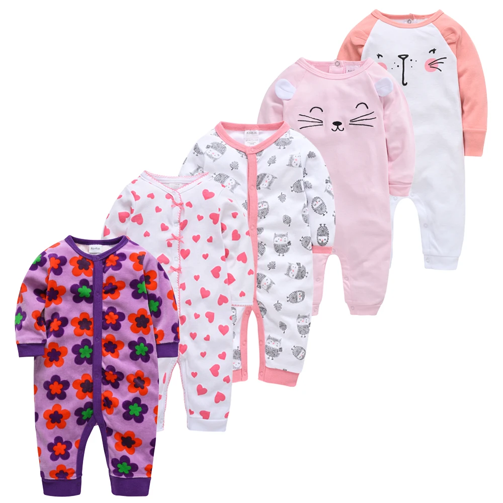 1 3 5PCS Baby Girl Boy Pijamas bebe fille Cotton Breathable Soft ropa bebe Newborn Sleepers Baby Pjiamas Infant Sleepwear newborn baby sleepwear