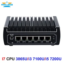 Pfsense безвентиляторный мини-ПК x86 core i3 7100u i5 7200u celeron 3865u 6* Intel Lans DDR4 linux брандмауэр маршрутизатор DHCP vpn-сетевой сервер